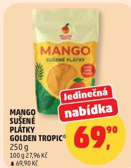 MANGO SUŠENÉ PLÁTKY GOLDEN TROPIC, 250 g 
