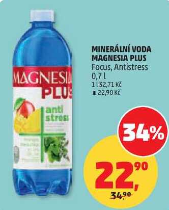 MINERÁLNÍ VODA MAGNESI PLUS anti stress Focus, 0,7 l 