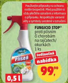FUNGICID STOP proti plísním či chorobám na rajčatech/ okurkách, 1 ks  