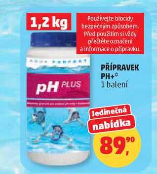 PŘÍPRAVEK PH+, 1 balení 