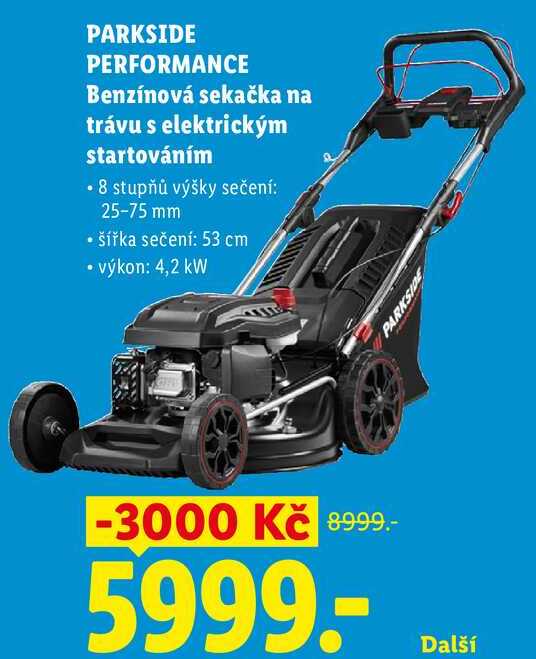 PARKSIDE PERFORMANCE Benzínová sekačka na trávu s elektrickým startováním 