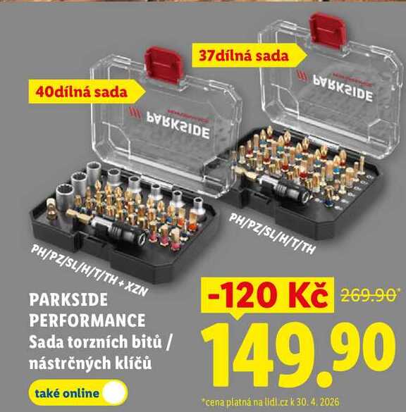PARKSIDE PERFORMANCE Sada torzních bitů / nástrčných klíčů