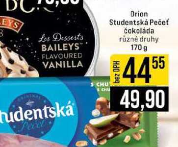 Orion Studentská Pečeť čokoláda různé druhy 170 g