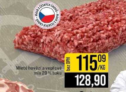 Mleté hovězí a vepřové mix 20% tuku 1kg