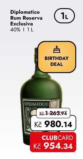 Diplomatico Rum Reserva Exclusiva 40% 1L