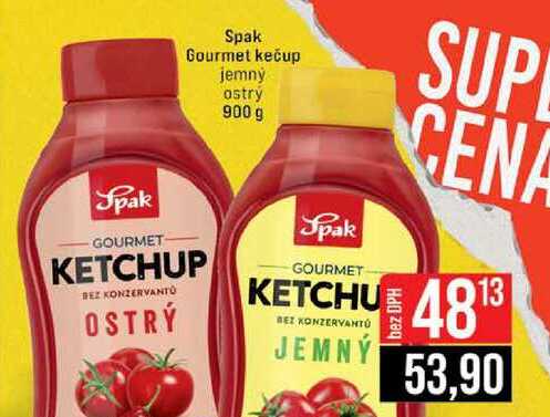 Spak Gourmet kečup jemný ostry 900 g