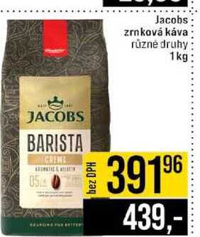 Jacobs zrnková káva různé druhy 1 kg