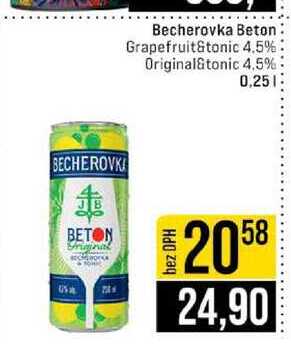 Becherovka Beton Grapefruit&tonic 4.5% Original&tonic 4.5% 0,25l