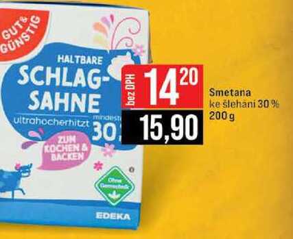 Smetana ke šlehani 30% 200g