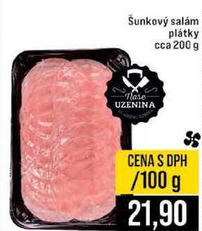 Šunkový salám plátky cca 200 g 100g
