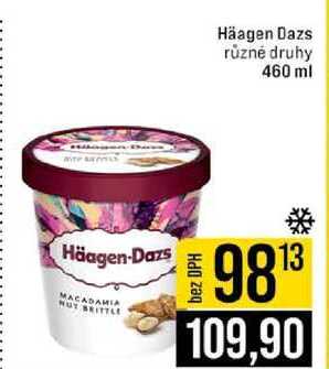 Häagen Dazs různé druhy 460 ml 