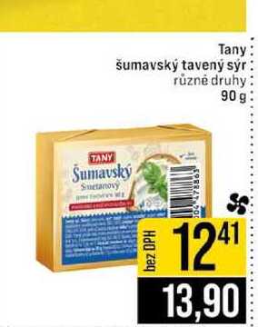 Tany šumavský tavený sýr různé druhy 90 g 