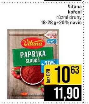 Vitana koření různé druhy 18-28 g+20% navic 