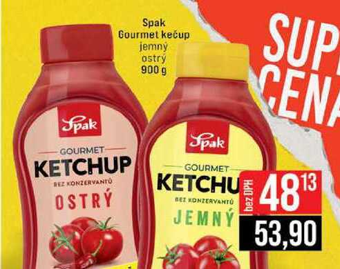 Spak Gourmet kečup jemný ostry 900 g 