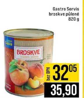Gastro Servis broskve půlené 820 g 