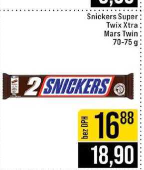 Snickers Super Twix Xtra Mars Twin 70-75 g