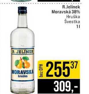 R.Jelínek Moravská 38% Hruška Švestka 1l
