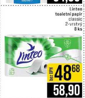 Linteo toaletní papír classic 2-vrstvý 8 ks 