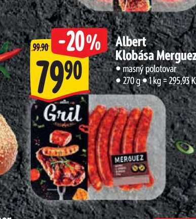  Albert  Klobása Merguez  270 g