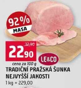 TRADIČNÍ PRAŽSKÁ ŠUNKA NEJVYŠŠÍ JAKOSTI 100g