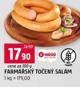 FARMÁŘSKÝ TOČENÝ SALÁM 100g