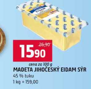 MADETA JIHOČESKÝ EIDAM SÝR 45% tuku 100g