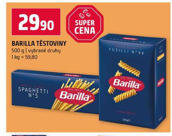 BARILLA TĚSTOVINY 500 g vybrané druhy