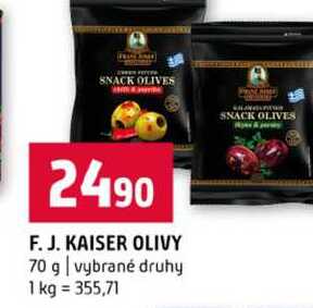 F. J. KAISER OLIVY 70 g vybrané druhy