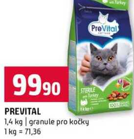 PREVITAL 1,4 kg granule pro kočky