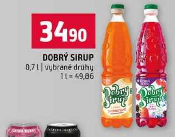 DOBRÝ SIRUP 0,7l vybrané druhy 