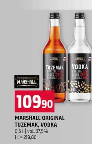 MARSHALL ORIGINAL TUZEMÁK, VODKA 0,5l vol. 37,5%