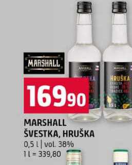 MARSHALL ŠVESTKA, HRUŠKA 0,5l vol. 38%