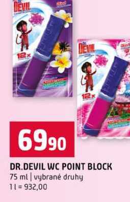 DR.DEVIL WC POINT BLOCK 75 ml vybrané druhy 