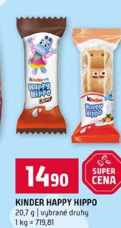 KINDER HAPPY HIPPO 20,7 g vybrané druhy