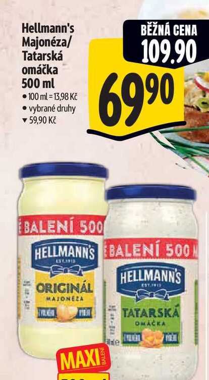 Hellmann's Majonéza/ Tatarská omáčka 500 ml  