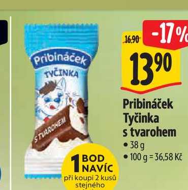  Pribináček Tyčinka s tvarohem  38 g  