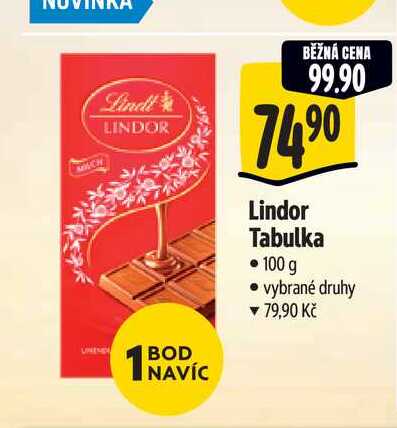 Lindor Tabulka 100 g