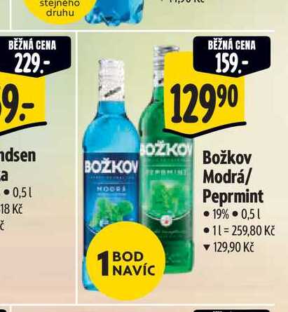 Božkov Modrá/ Peprmint 0,5 l