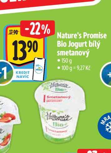 Nature's Promise Bio Jogurt bílý smetanový 150 g
