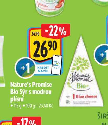 Nature's Promise Bio Sýr s modrou plísní 115 g