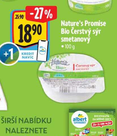 Nature's Promise Bio Čerstvý sýr smetanový 100 g