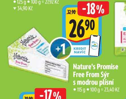 Nature's Promise Free From Sýr s modrou plísní 115 g