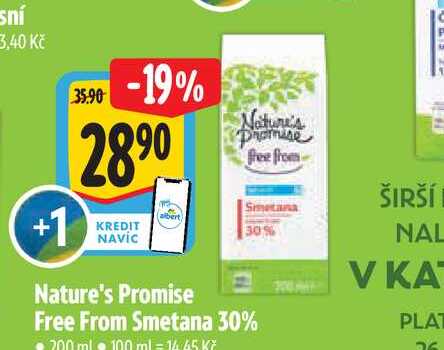   Nature's Promise free from Smetana 30%  200 ml