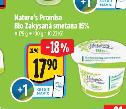 Nature's Promise Bio Zakysaná smetana 15% 175 g