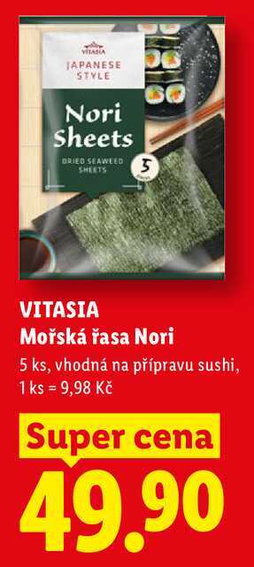 VITASIA Mořská řasa Nori, 5 ks