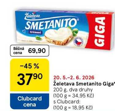 Želetava Smetanito Giga, 200 g, dva druhy