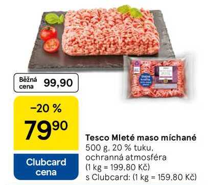 Tesco Mleté maso míchané, 500 g. 20 % tuku 