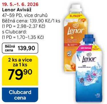 Lenor Aviváž, 47-59 PD, více druhů  