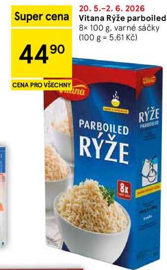 Vitana Rýže parboiled, 8x 100 g, varné sáčky