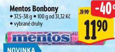 Mentos Bonbony, 37,5-38 g